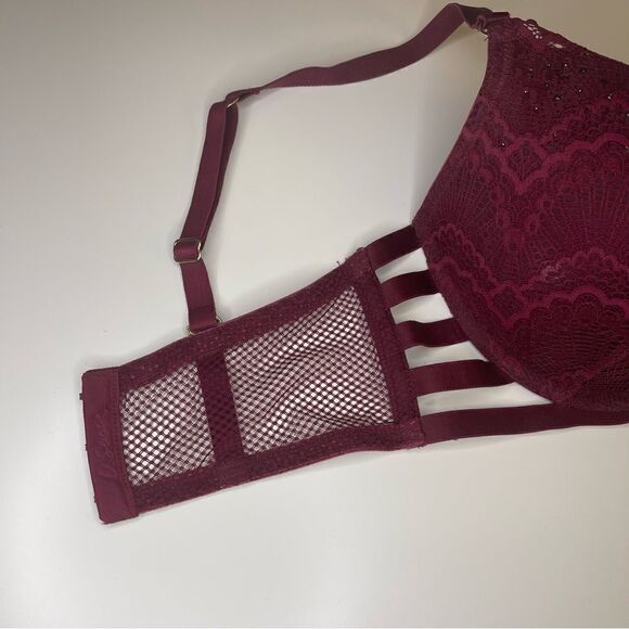 Lasenza Beyond Sexy Burgundy Lace Gem Bra - Picture 3 of 5